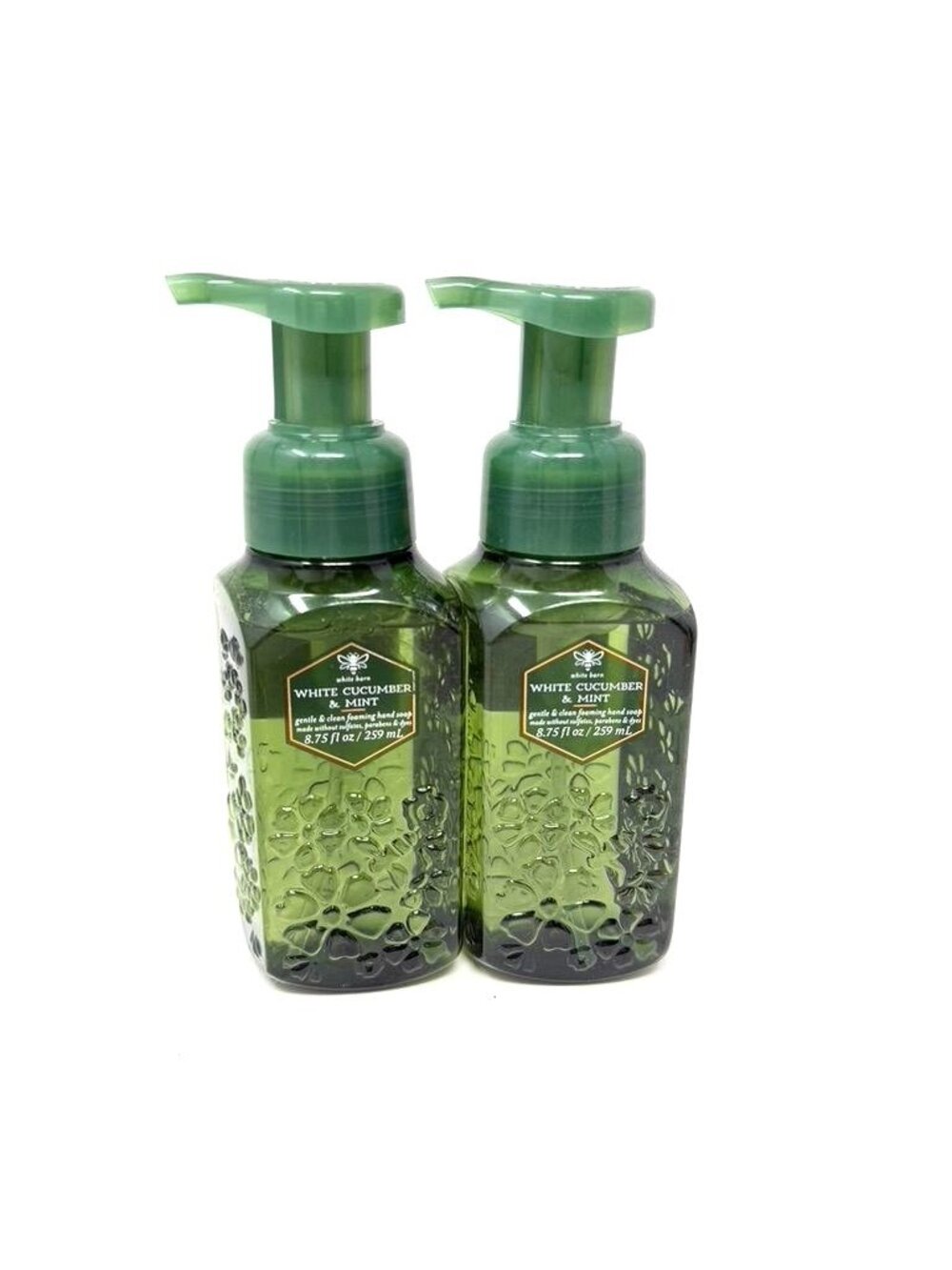 Bath & Body Works 2 White Cucumber Mint Foaming Hand Soaps 8.75 Fl Oz Gentle